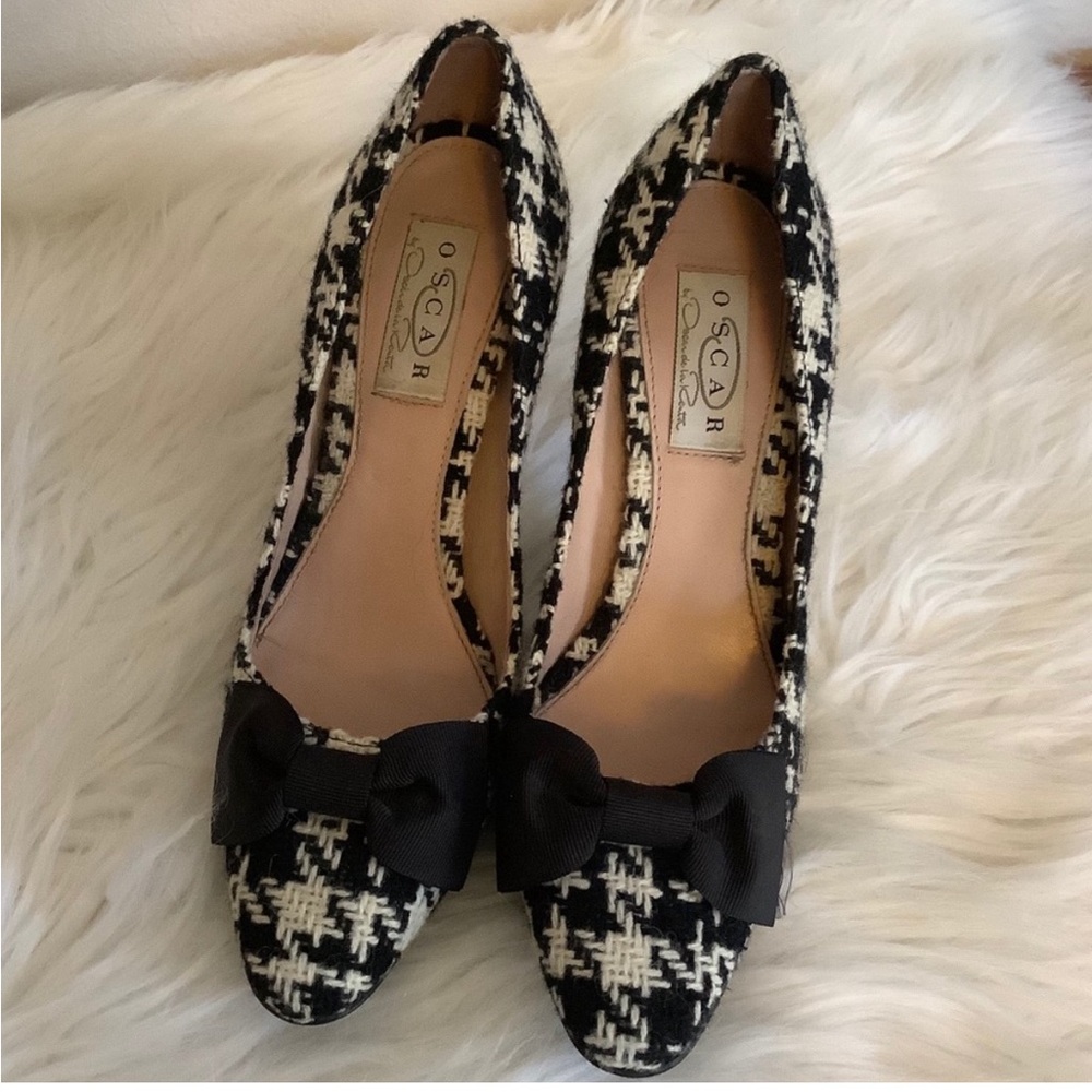 Vintage Oscar de la Renta Wool Plaid Heels